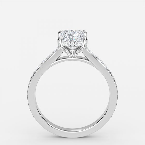 Princess Hidden Halo Engagement Ring