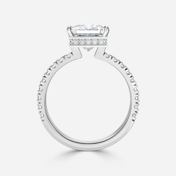 Princess Hidden Halo Engagement Ring