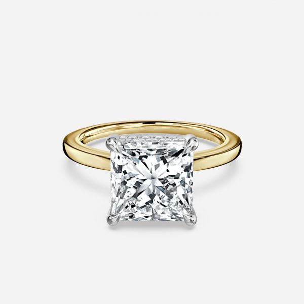 Princess Hidden Halo Engagement Ring