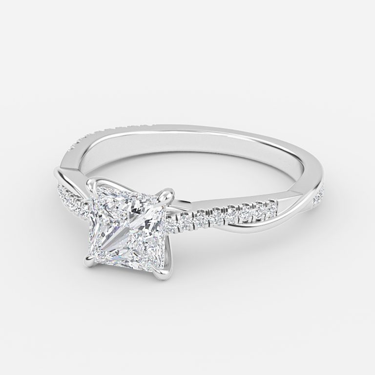 Princess Diamond Band Engagement Ring