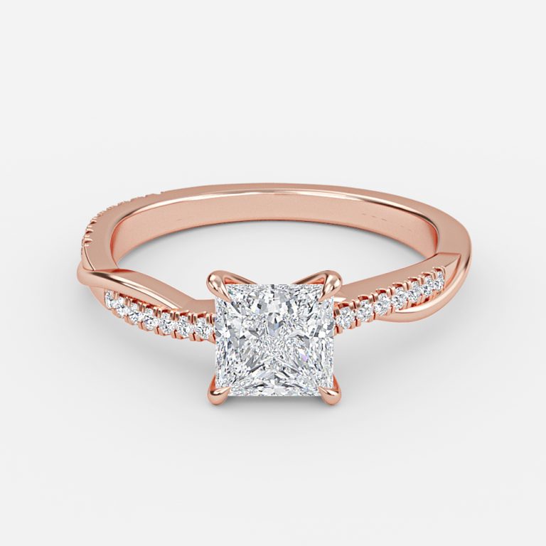 Princess Diamond Band Engagement Ring