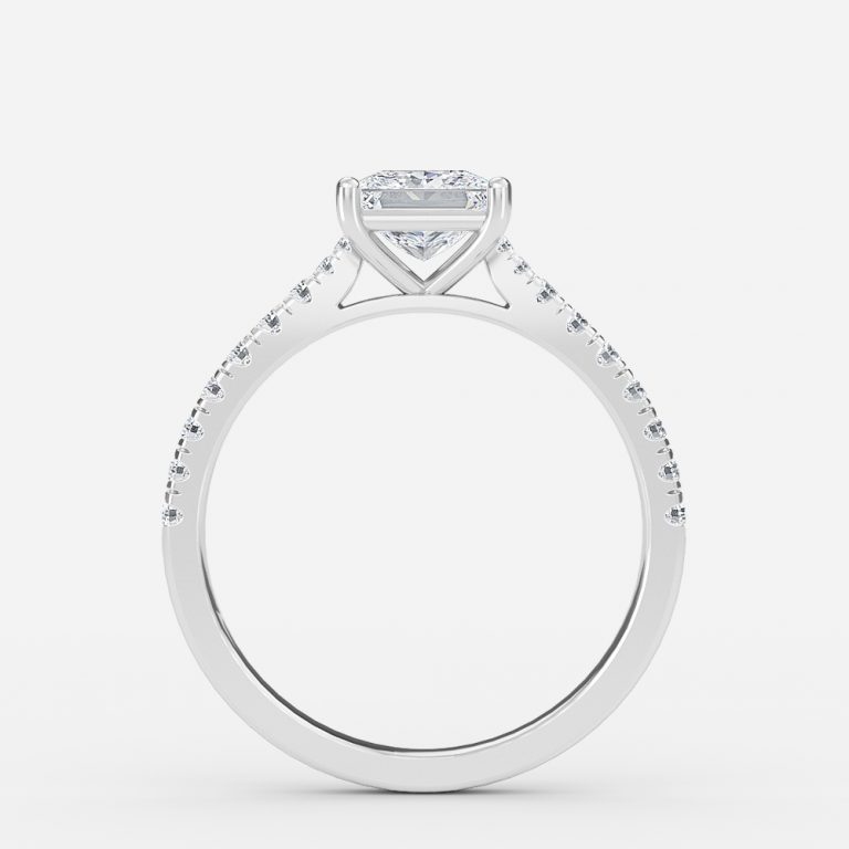 Princess Diamond Band Engagement Ring