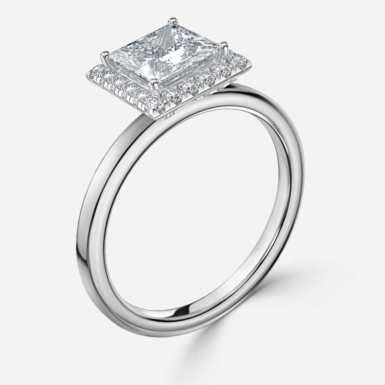 Princess Halo Engagement Ring