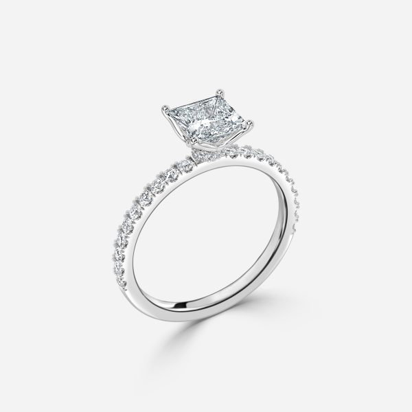Princess Hidden Halo Engagement Ring