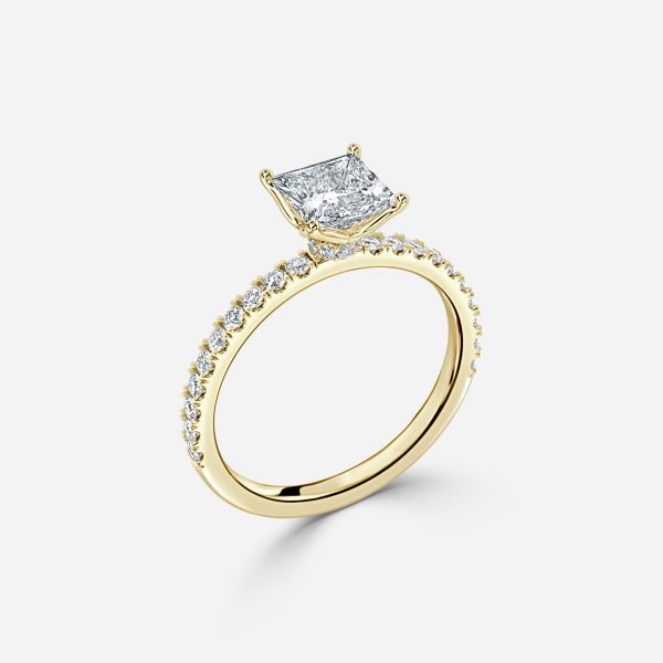 Princess Hidden Halo Engagement Ring