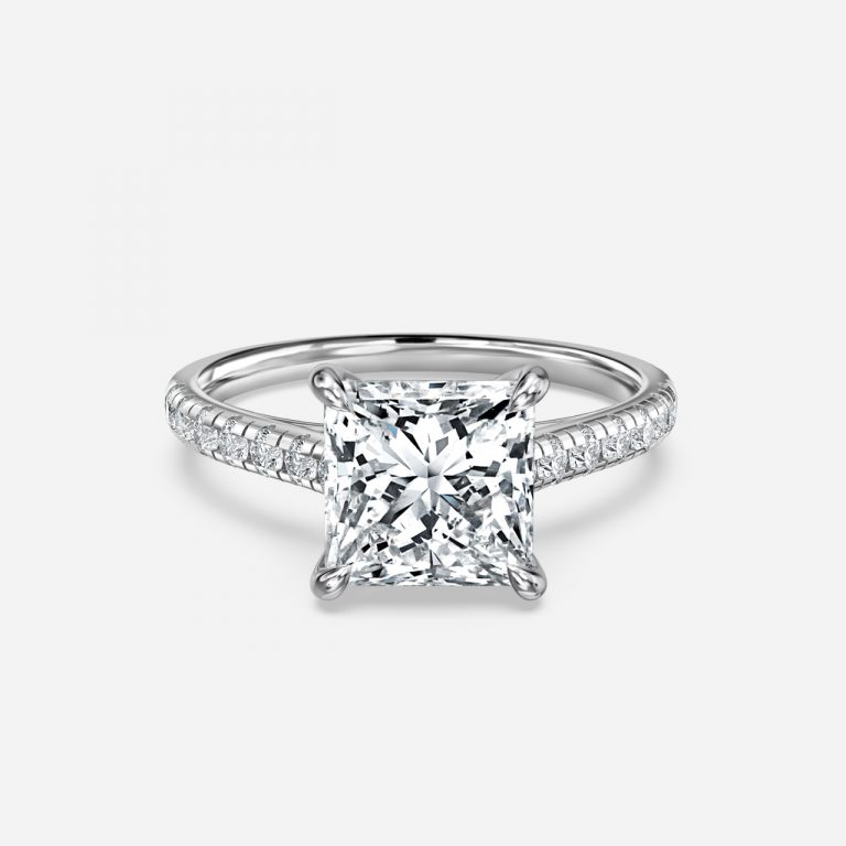 Princess Diamond Band Engagement Ring
