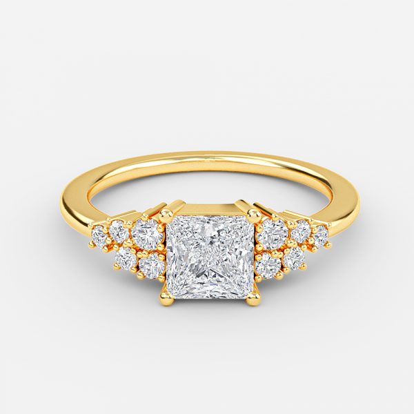 Princess Cluster Engagement Ring
