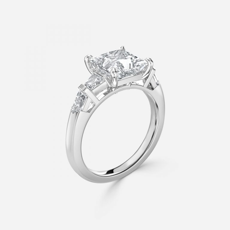 Princess Three Stone Engagement Ring