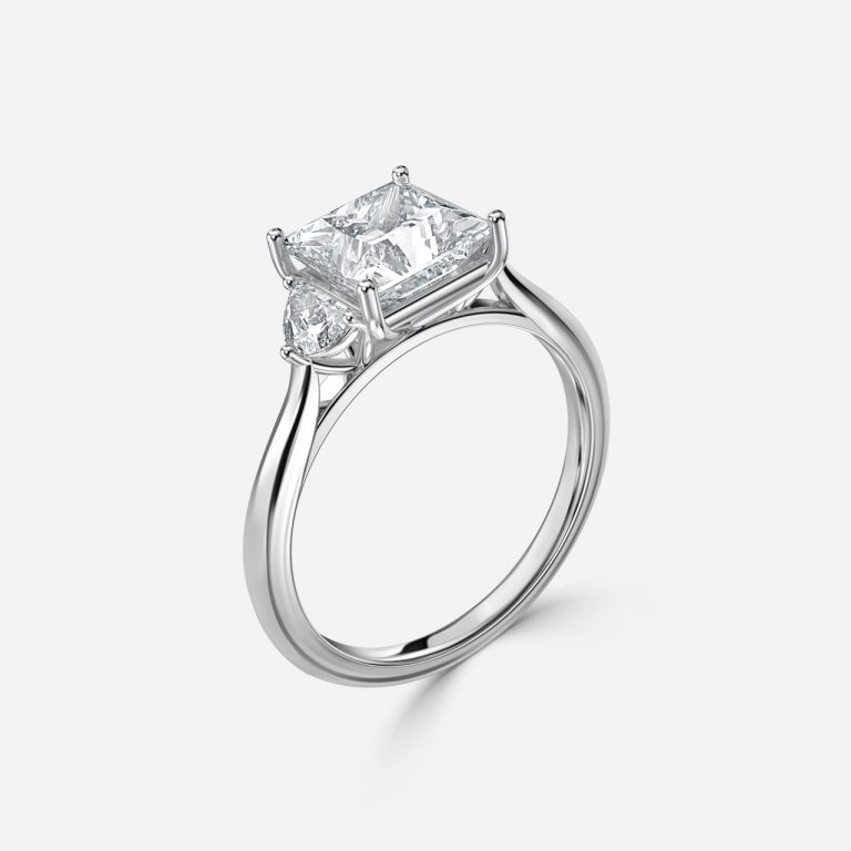 Princess Three Stone Engagement Ring