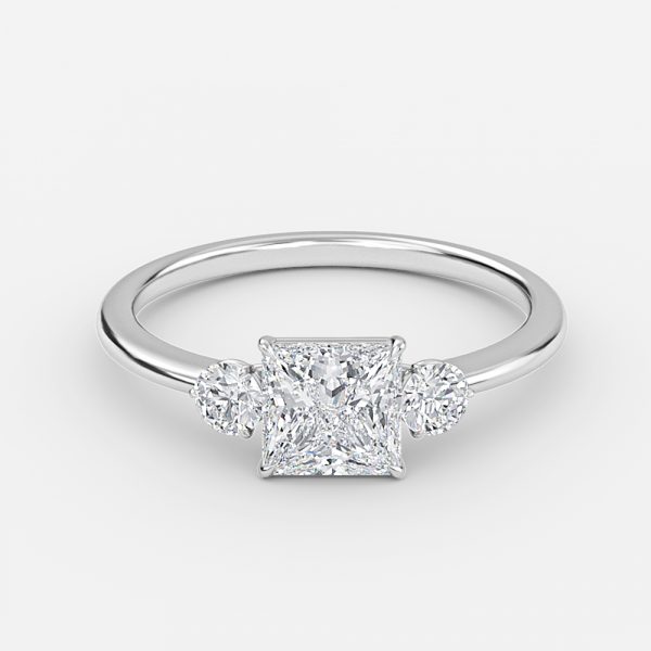 Princess Three Stone Engagement Ring