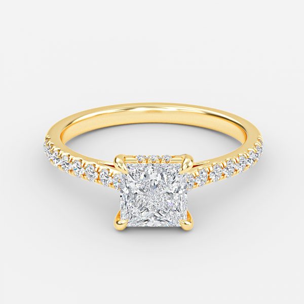 Princess Hidden Halo Engagement Ring