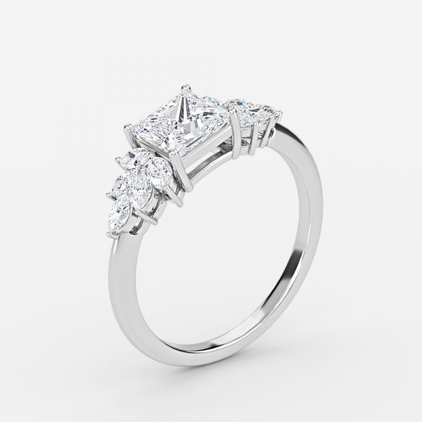 Princess Cluster Engagement Ring