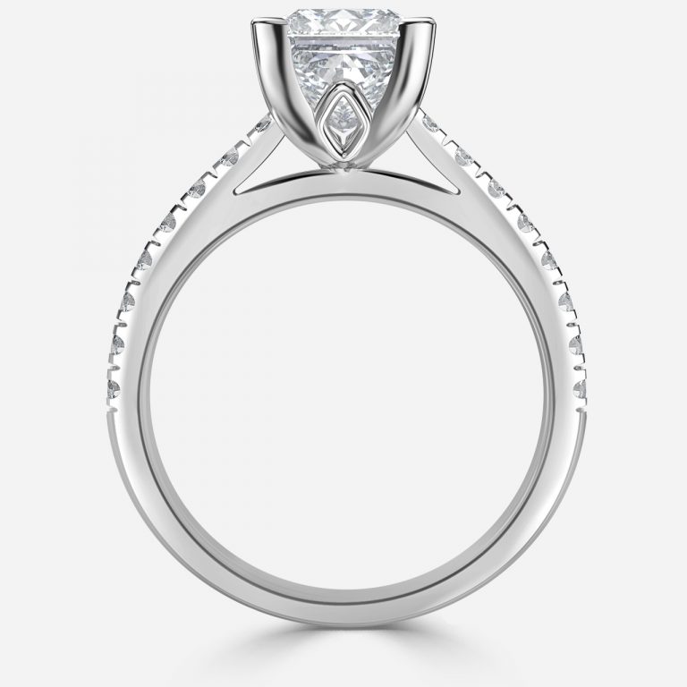 Princess Diamond Band Engagement Ring