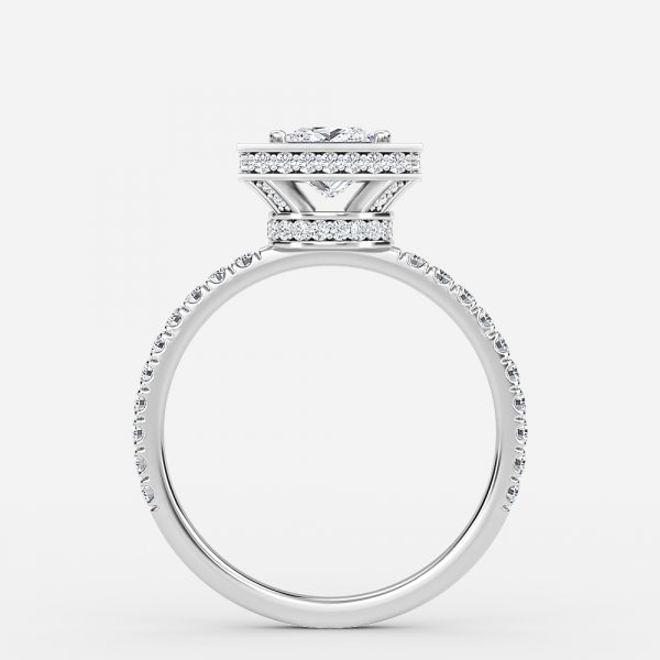 Princess Halo Engagement Ring