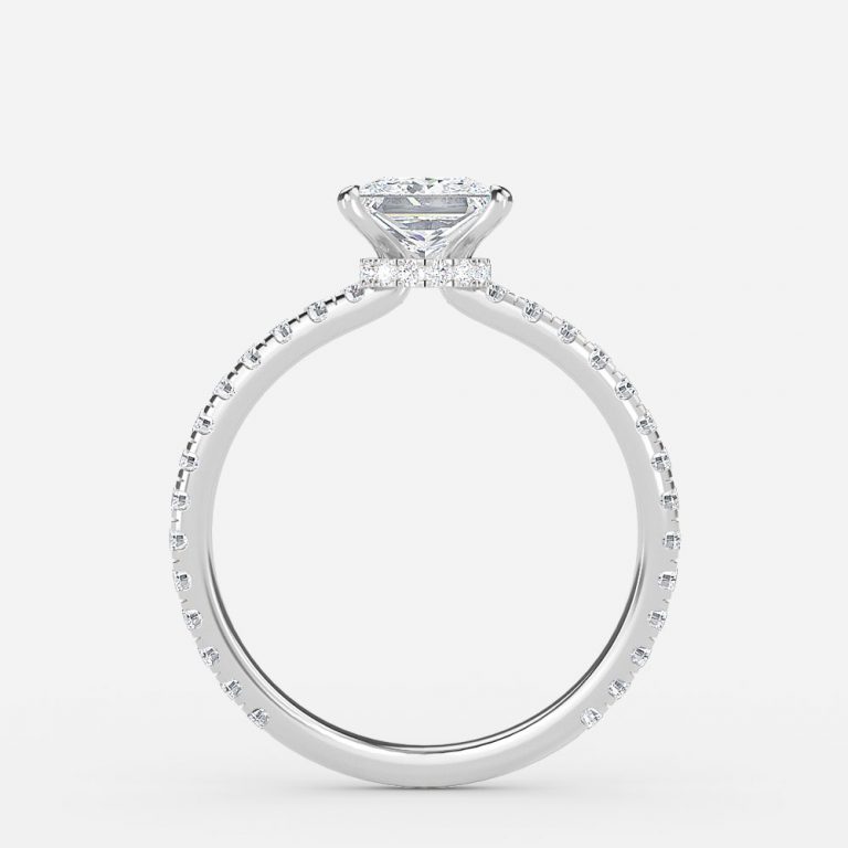 Princess Hidden Halo Engagement Ring