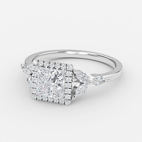 Princess Halo Engagement Ring