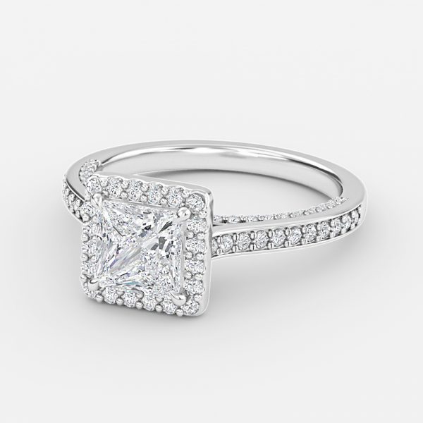 Princess Halo Engagement Ring