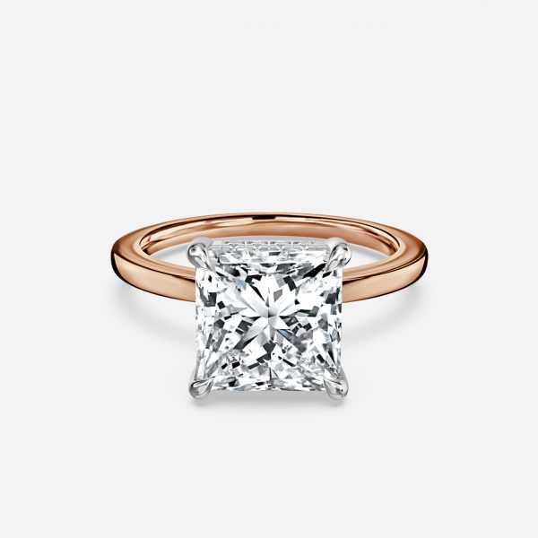 Princess Hidden Halo Engagement Ring