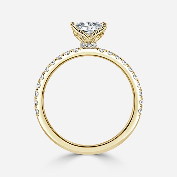 Princess Hidden Halo Engagement Ring