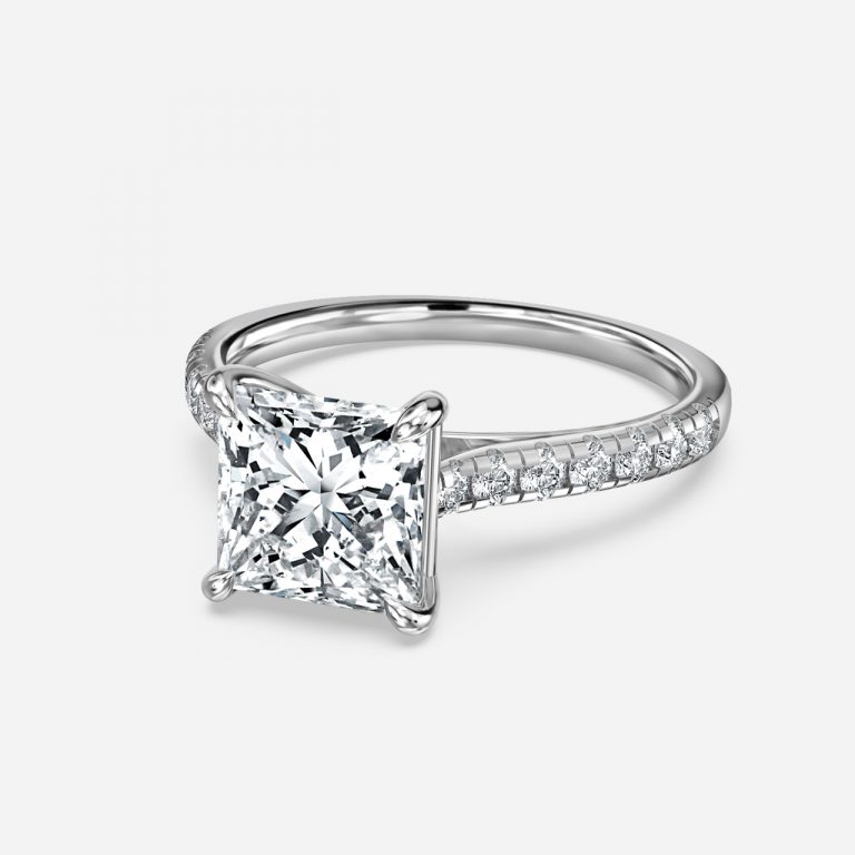Princess Diamond Band Engagement Ring