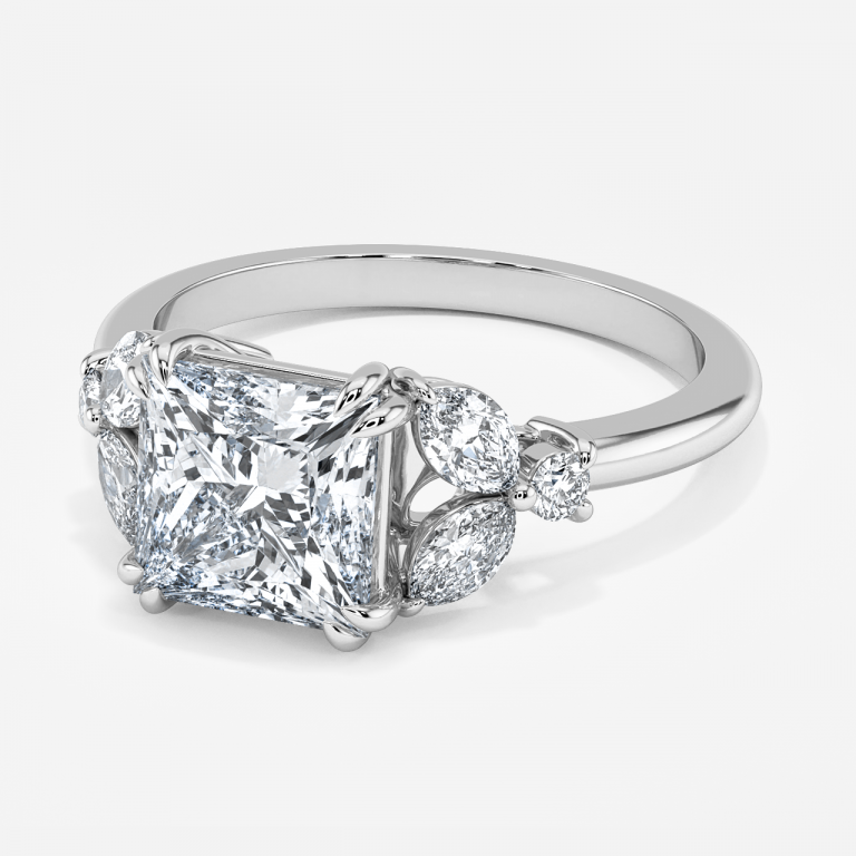 Princess Three Stone Engagement Ring