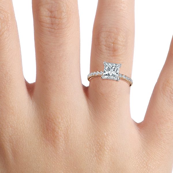 Princess Hidden Halo Engagement Ring