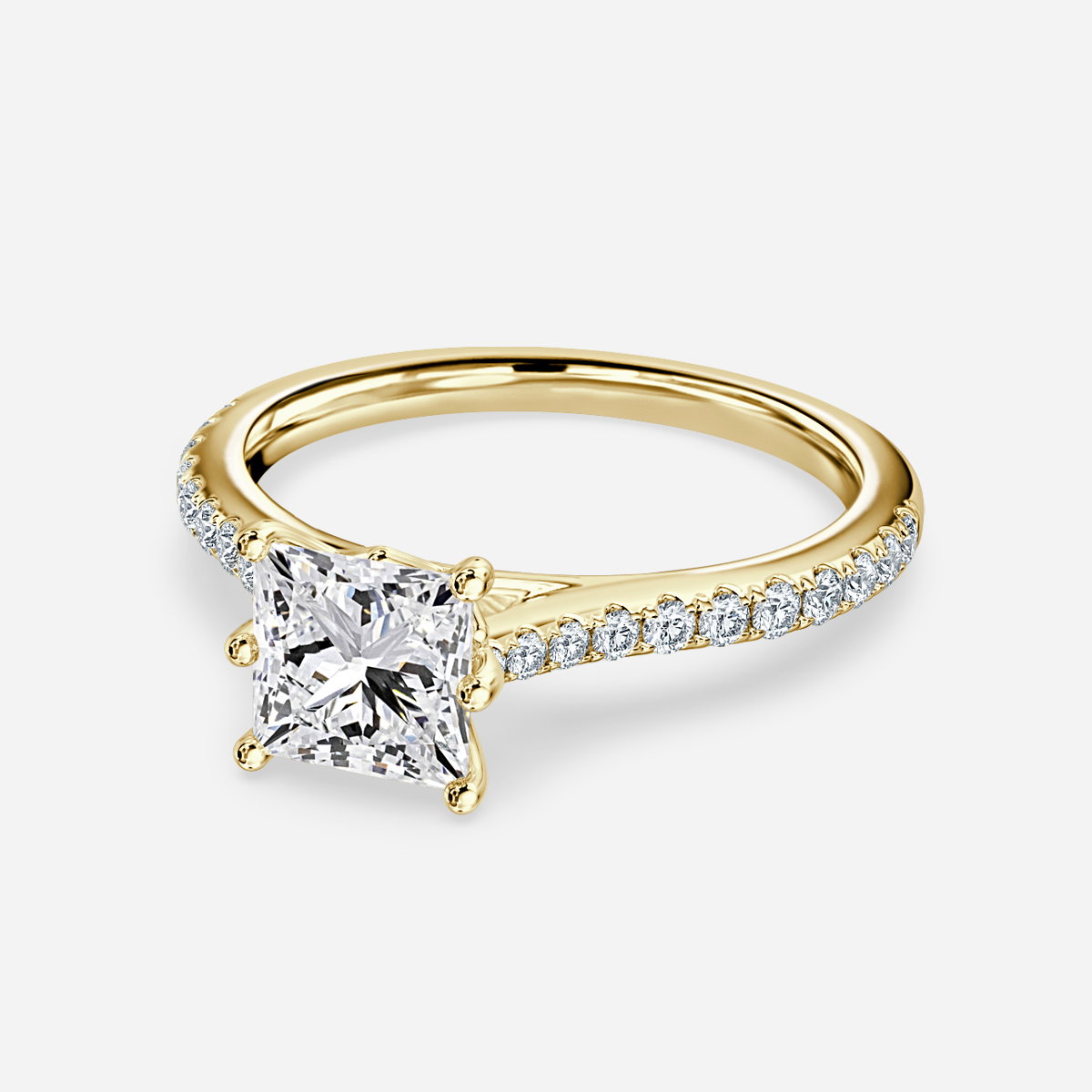 Princess Diamond Band Engagement Ring