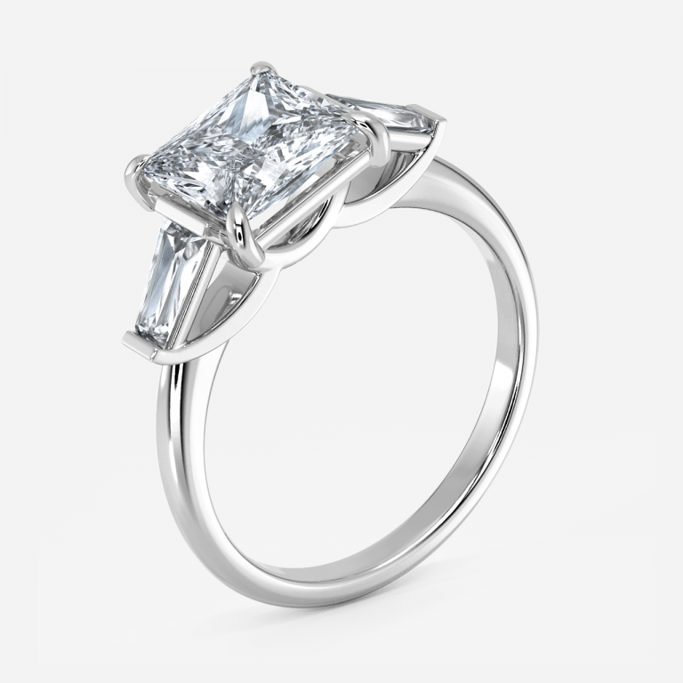 Princess Three Stone Engagement Ring