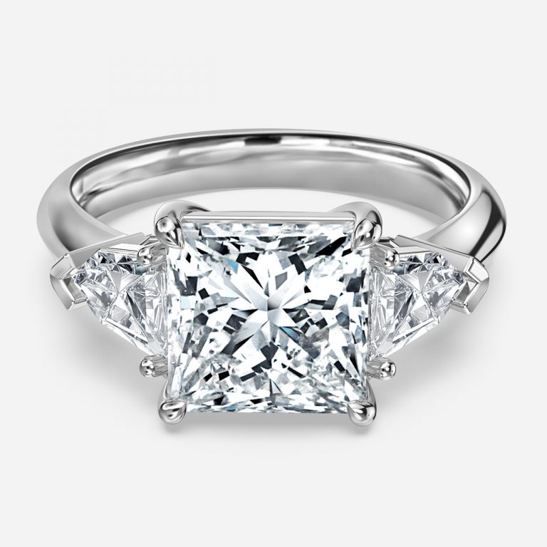 Princess Three Stone Engagement Ring
