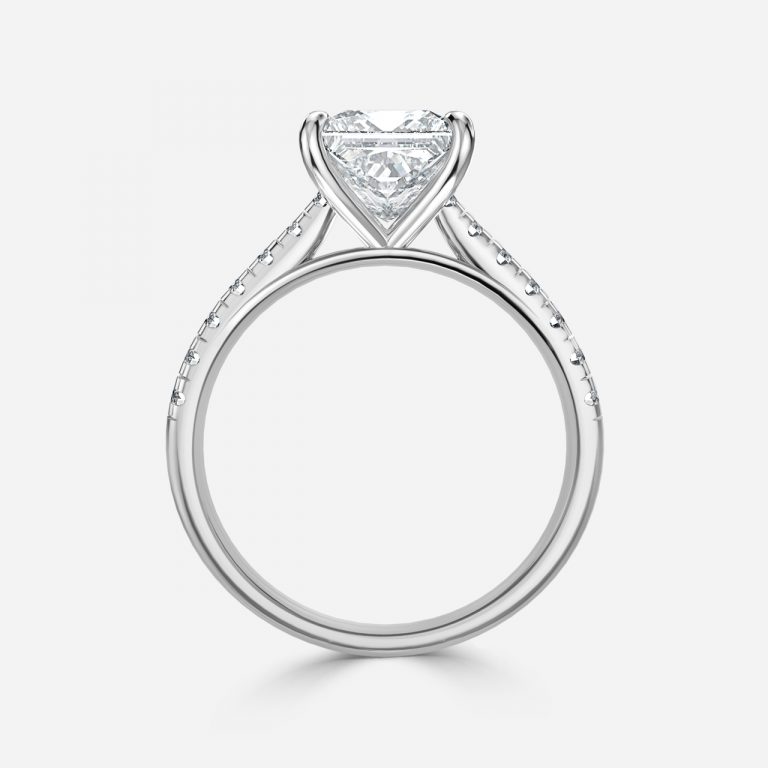 Princess Diamond Band Engagement Ring