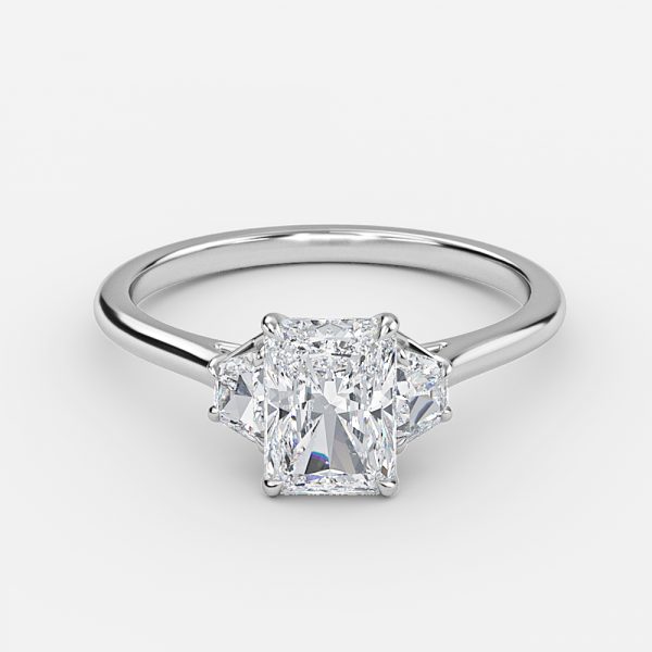 Radiant Three Stone Engagement Ring