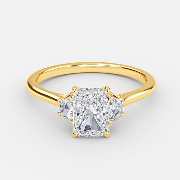 Radiant Three Stone Engagement Ring