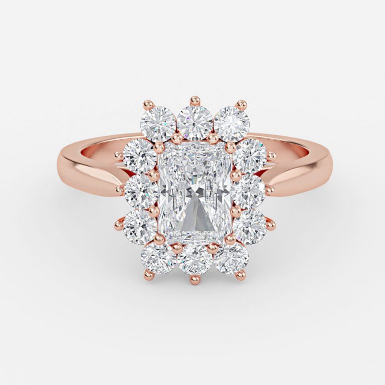 Radiant Cluster Engagement Ring