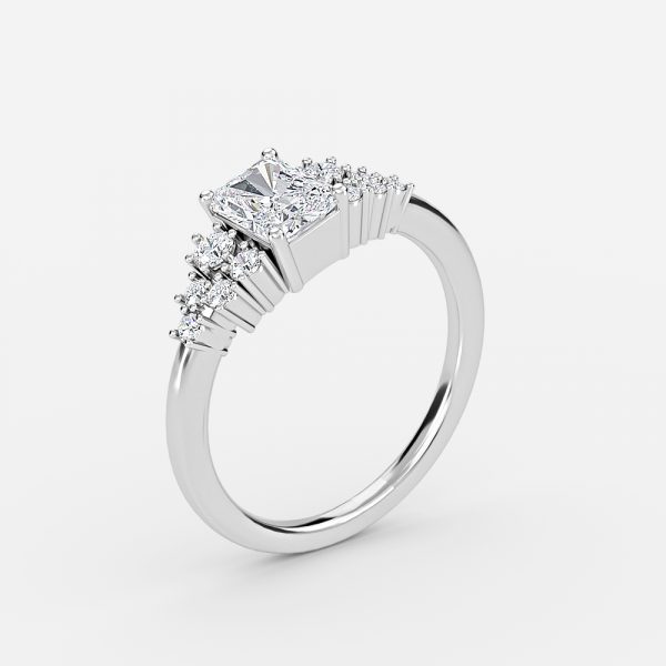 Radiant Cluster Engagement Ring