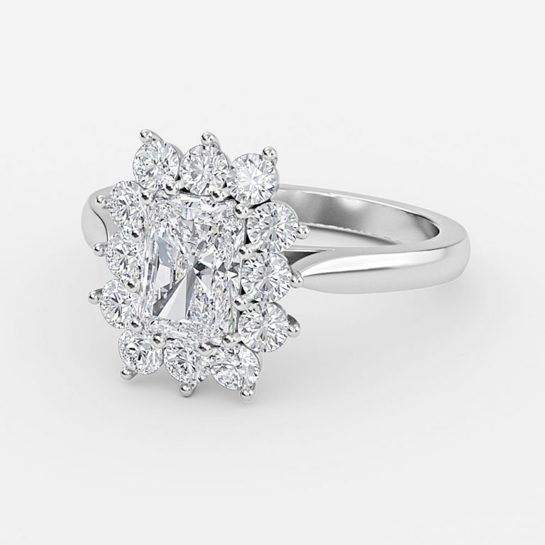 Radiant Cluster Engagement Ring