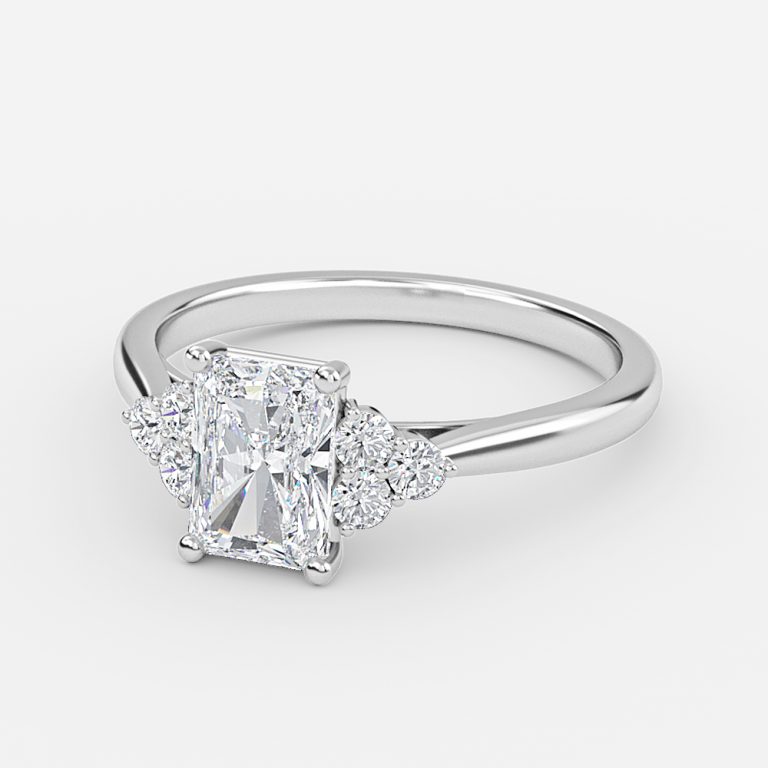 Radiant Cluster Engagement Ring