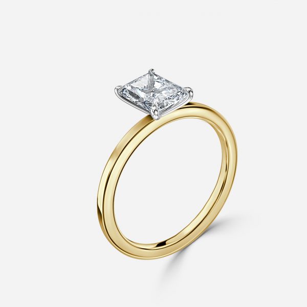 Radiant Two Tone Solitaire Engagement Ring