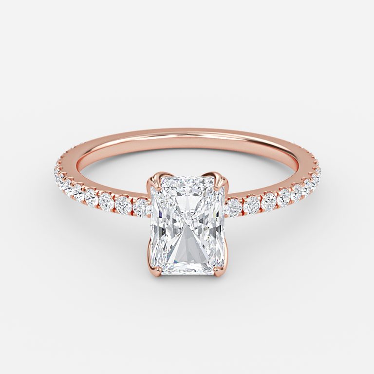 Radiant Diamond Band Engagement Ring