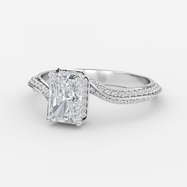 Radiant Hidden Halo Engagement Ring