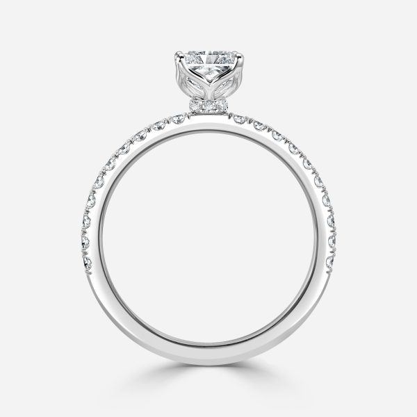 Radiant Hidden Halo Engagement Ring