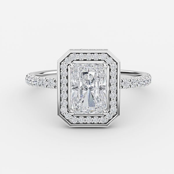 Radiant Halo Engagement Ring