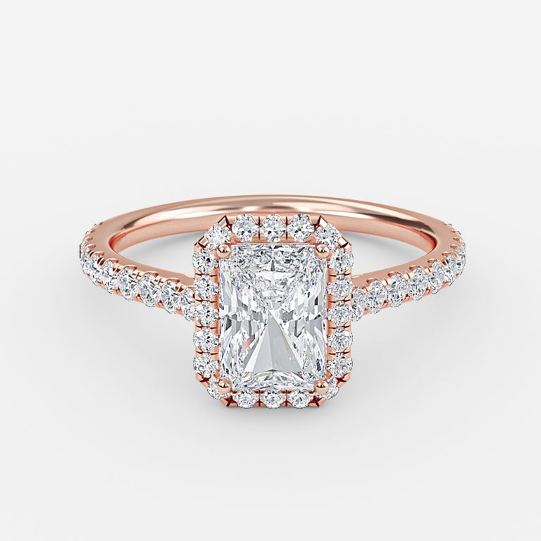 Radiant Halo Engagement Ring