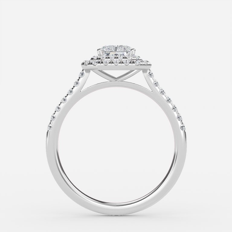 Radiant Double Halo Engagement Ring