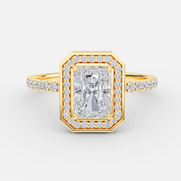 Radiant Halo Engagement Ring