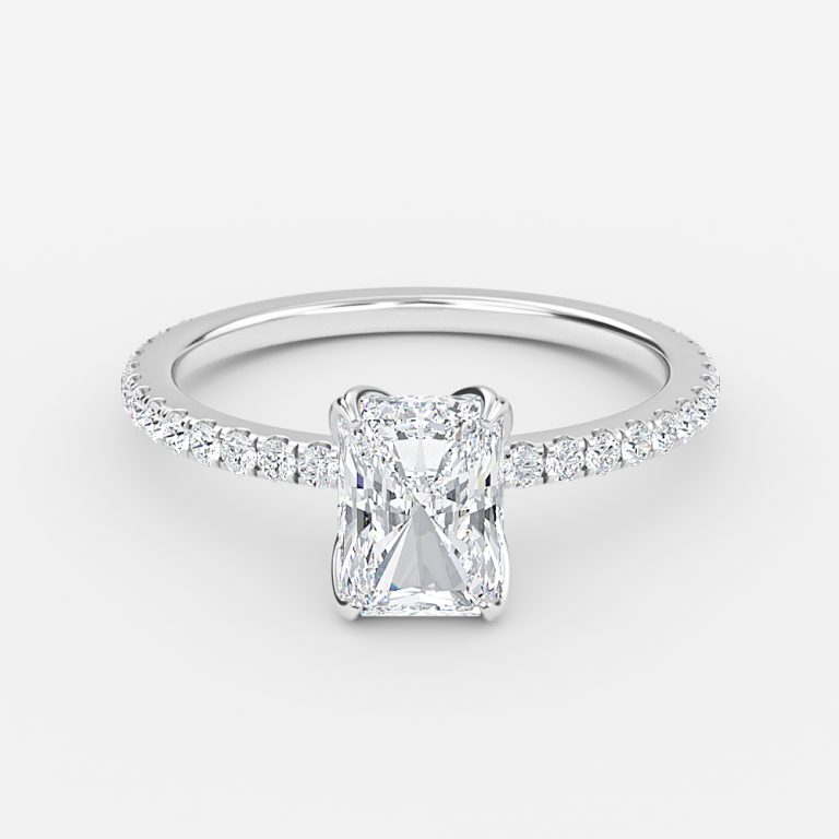 Radiant Diamond Band Engagement Ring