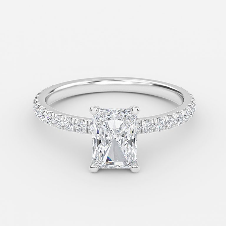Radiant Diamond Band Engagement Ring