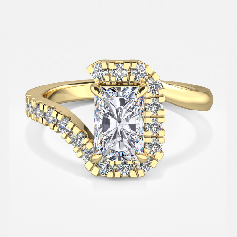 Radiant Halo Engagement Ring