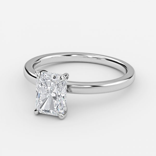 Radiant Hidden Halo Engagement Ring