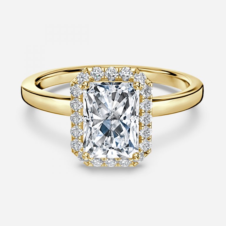 Radiant Halo Engagement Ring