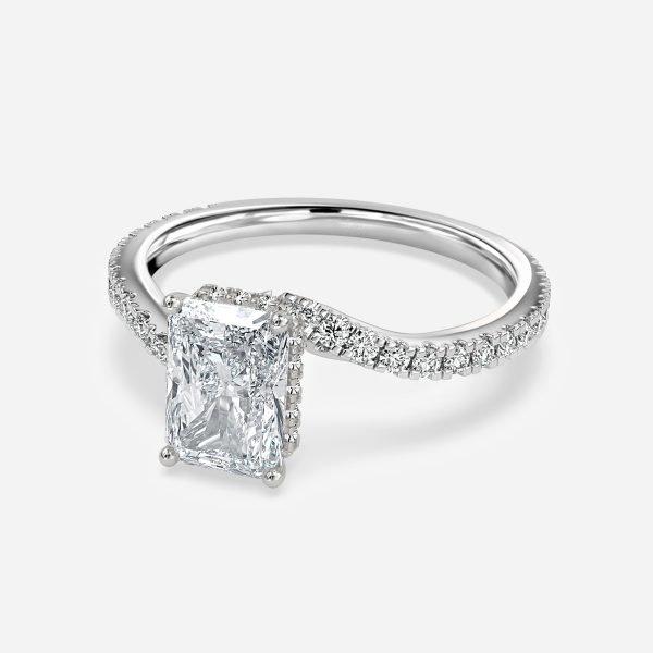 Radiant Hidden Halo Engagement Ring